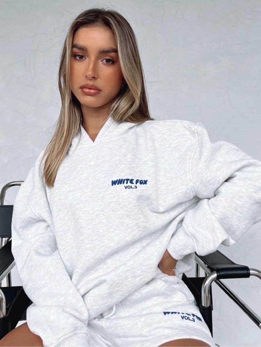 White Fox Lounge Set Top is L/XL Shorts are small